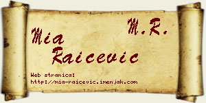 Mia Raičević vizit kartica